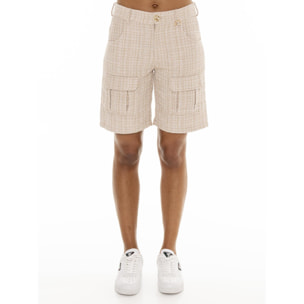 Pantaloncini bouclè con tasconi da donna Leone Chic Boxing