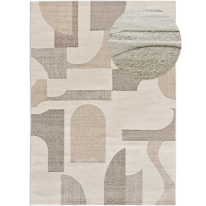 VERONA Alfombra geométrica con relieve en color crema, varias medidas disponibles.