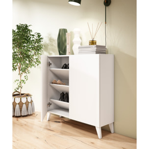 Zapatero Bergen melamina blanco 87x90x27 cm