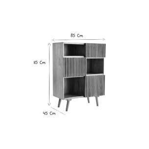 Buffet haut en bois manguier massif 3 portes coulissantes L85 cm ALBA