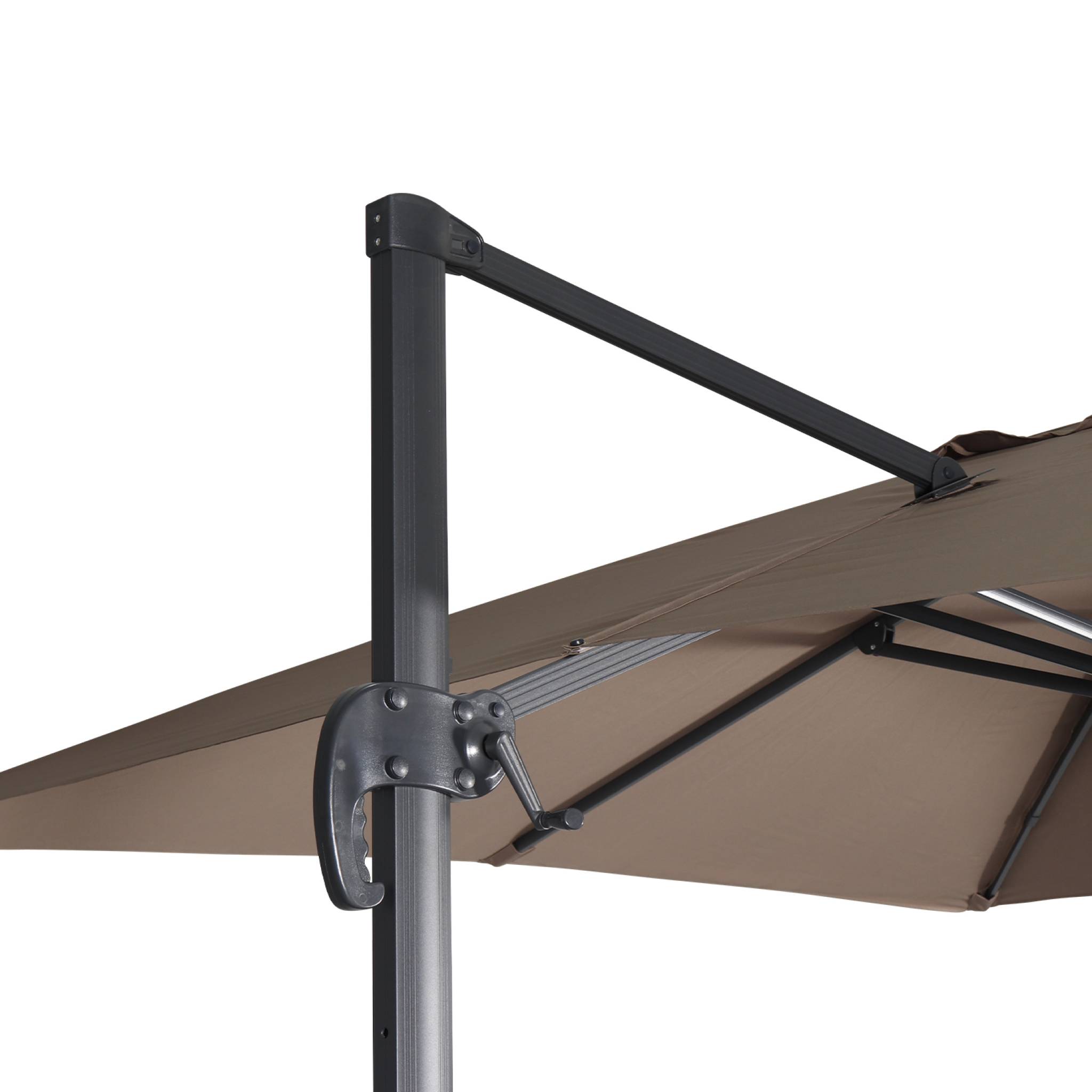 Parasol déporté rectangulaire 3x4m + dalles à lester 50x50cm WIMEREUX + DALLES