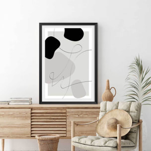 Affiche Forme et autographe Affiche + cadre en bois - Noir