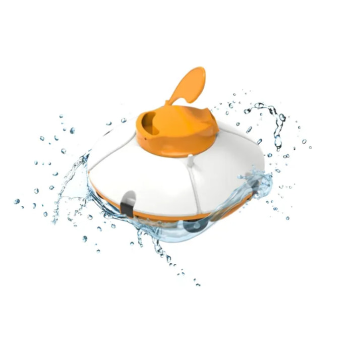 Bestway Robot piscine sans fil Frisbee orange nettoyage fond plat 15 m² max