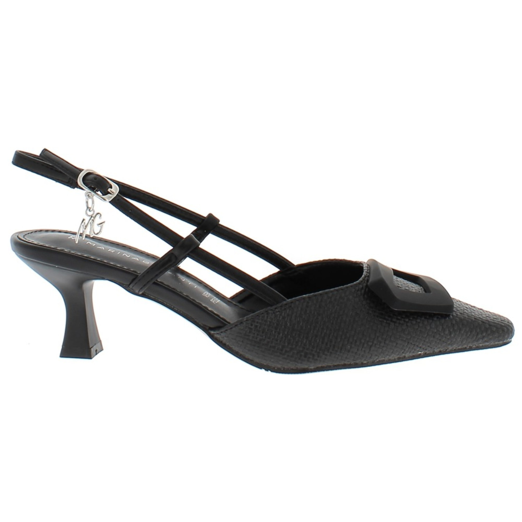 Marina Galanti Scarpe Donna Decollete Slingback Heeled 60 with Medal Horsebit MG 1A124 Black