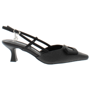 Marina Galanti Scarpe Donna Decollete Slingback Heeled 60 with Medal Horsebit MG 1A124 Black