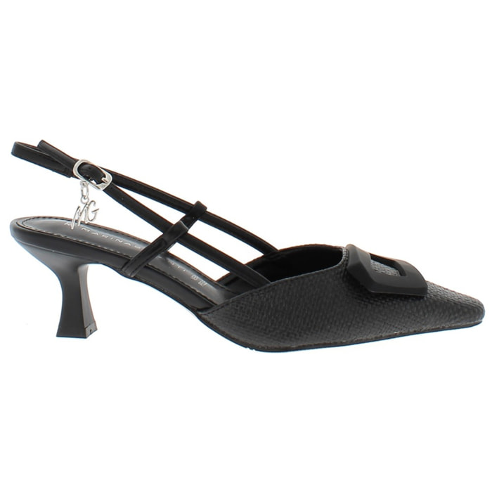 Marina Galanti Scarpe Donna Decollete Slingback Heeled 60 with Medal Horsebit MG 1A124 Black