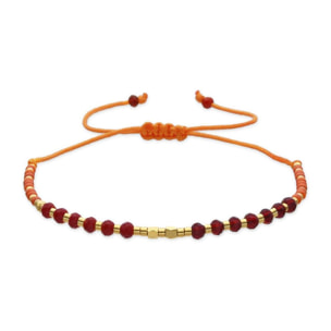 Pulsera con Cristal Naranja acabado oro 18k