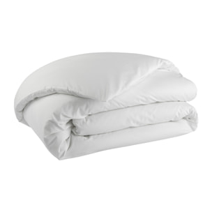 Parure de lit Housse de couette + Taies carrées en percale de coton, PREMIÈRE, Blanc
