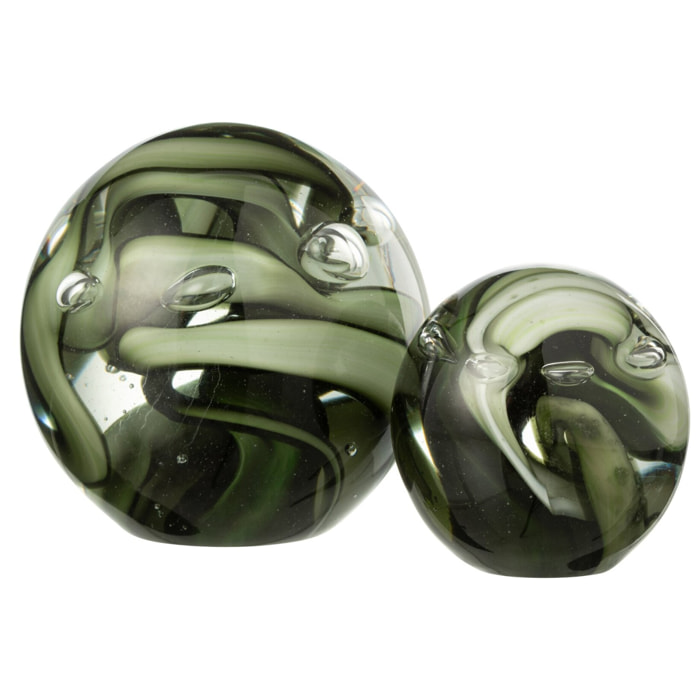J-Line presse-papier Tornado Rond - verre - transparent/brun - large