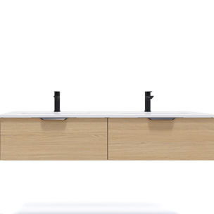 Meuble salle de bain double vasque 2 tiroirs - SOHO