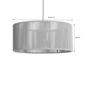 Suspension luminaire chanvre Zélie naturel Ø 40cm
