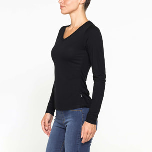 T-SHIRT SCOLLO A V MANICA LUNGA