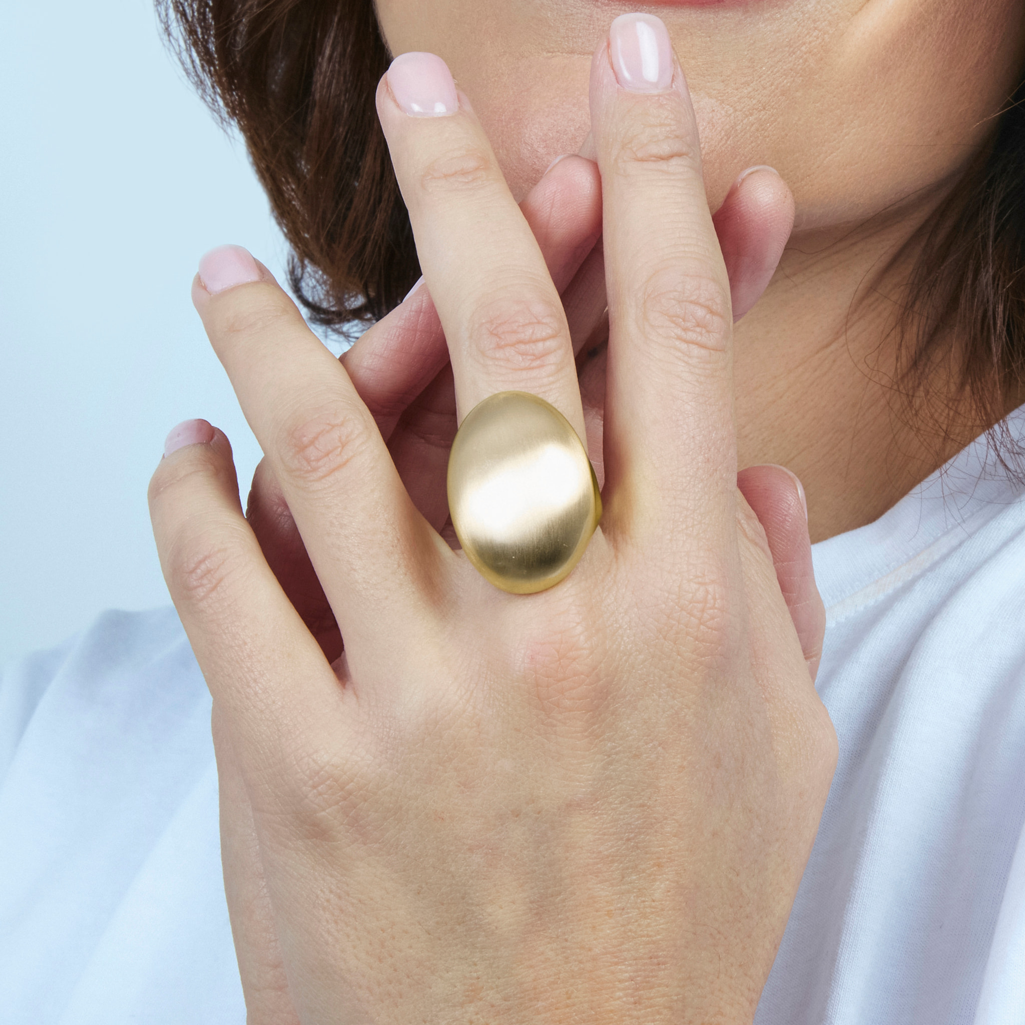 Anillo Hissfu acabado oro amarillo 18k