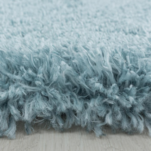 Tapis longs poils shaggy tissé motif uni TENI