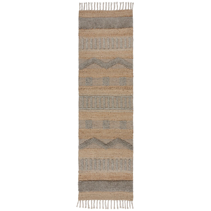 Tapis en jute de couloir MEDINA Gris