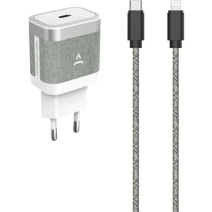 Chargeur secteur ADEQWAT 30W USB-C + cable USB-C/Lightning 1M