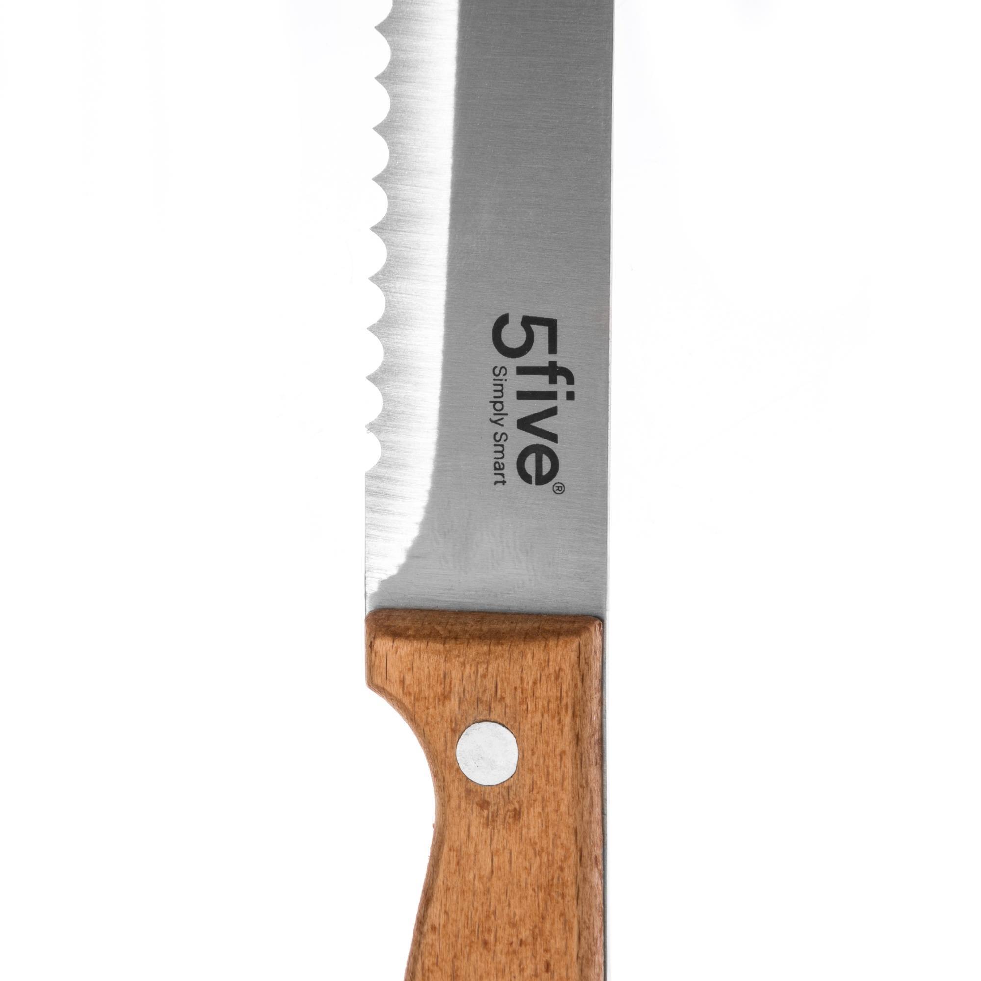 Tabla para cortar pan 44 x 27 cm bambú con cuchillo
