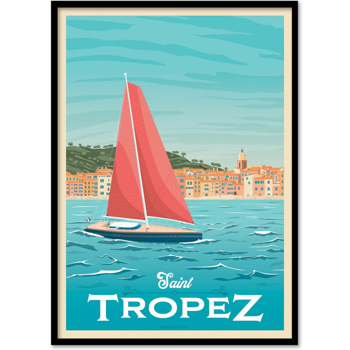 Affiche - Saint Tropez - Olahoop Travel Posters