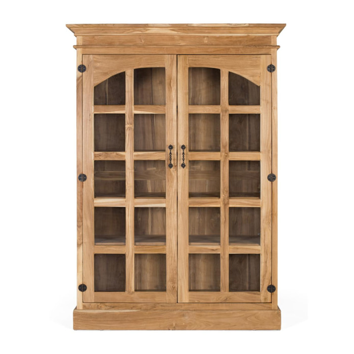 Vitrina de Madera de Teca 130 Cm Estilo Rústico