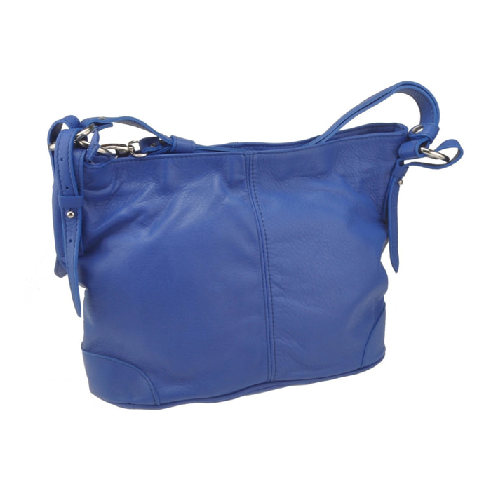 Borse Donna colore Blu-in pelle Made in Italy 34x24x12cm