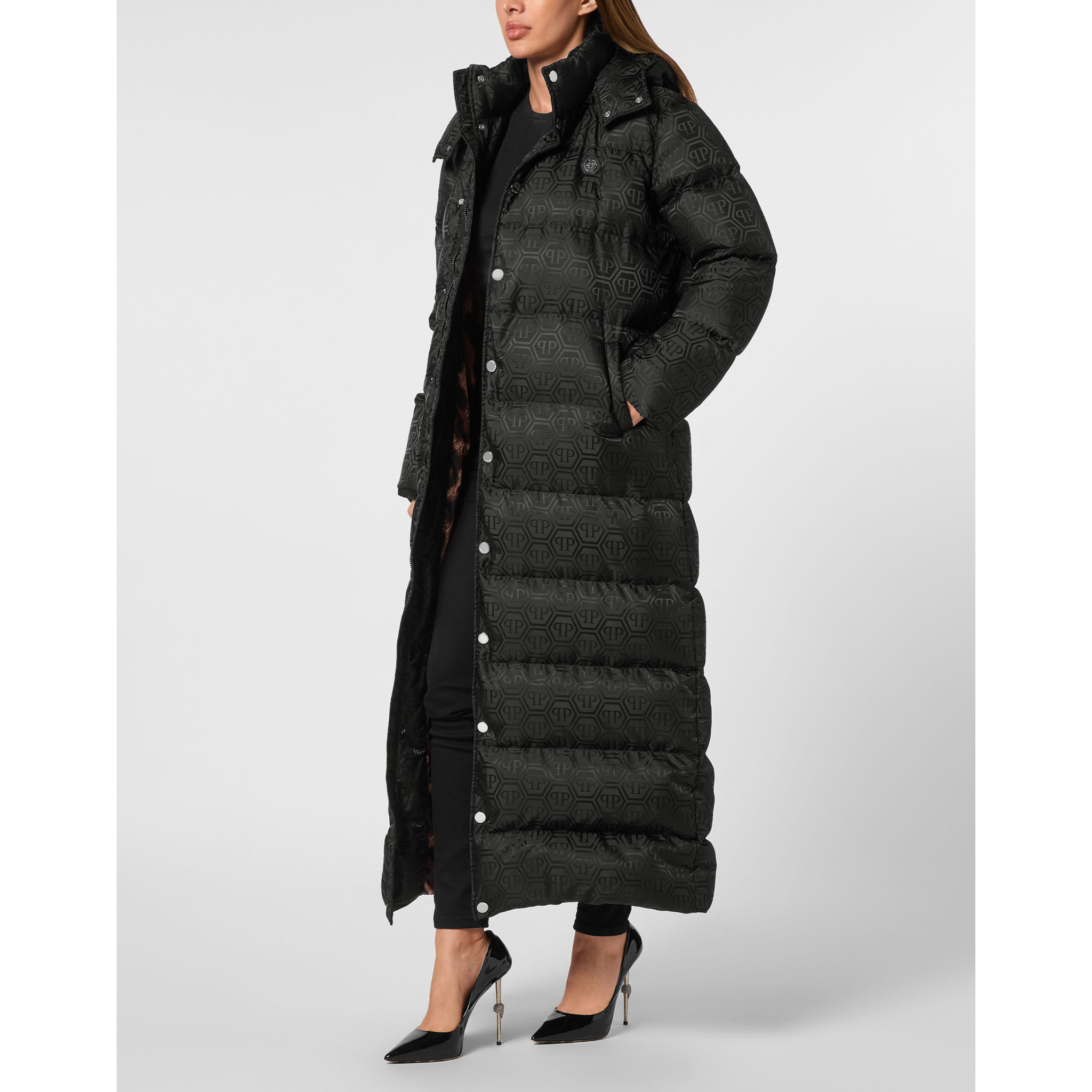 PHILIPP PLEIN Long Down Jacket MONOGRAM