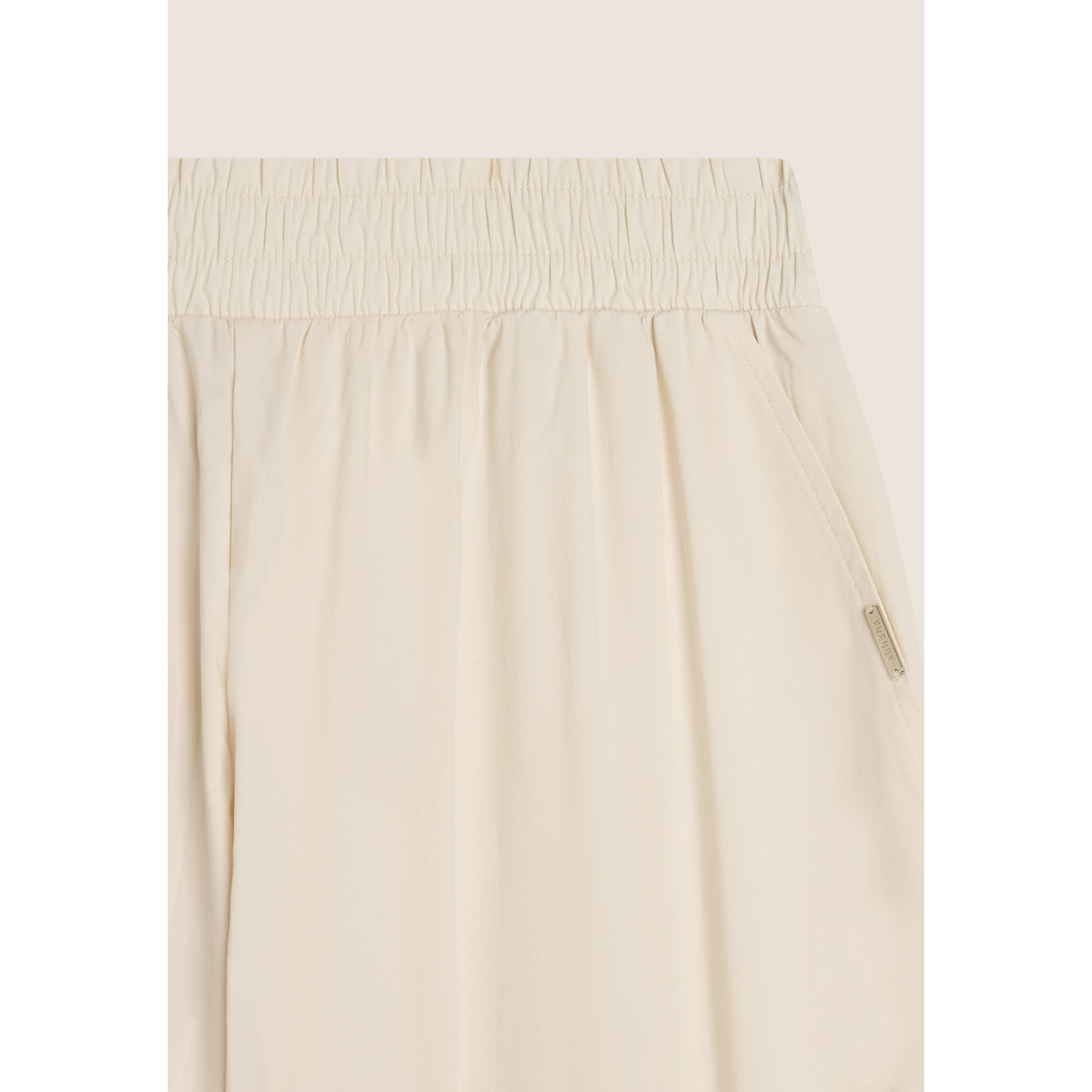 Pantaloni Cropped Fit a Carota in Popeline elasticizzato