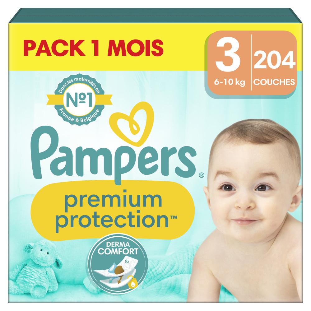 204 Couches Pampers Premium Protection, Taille 3