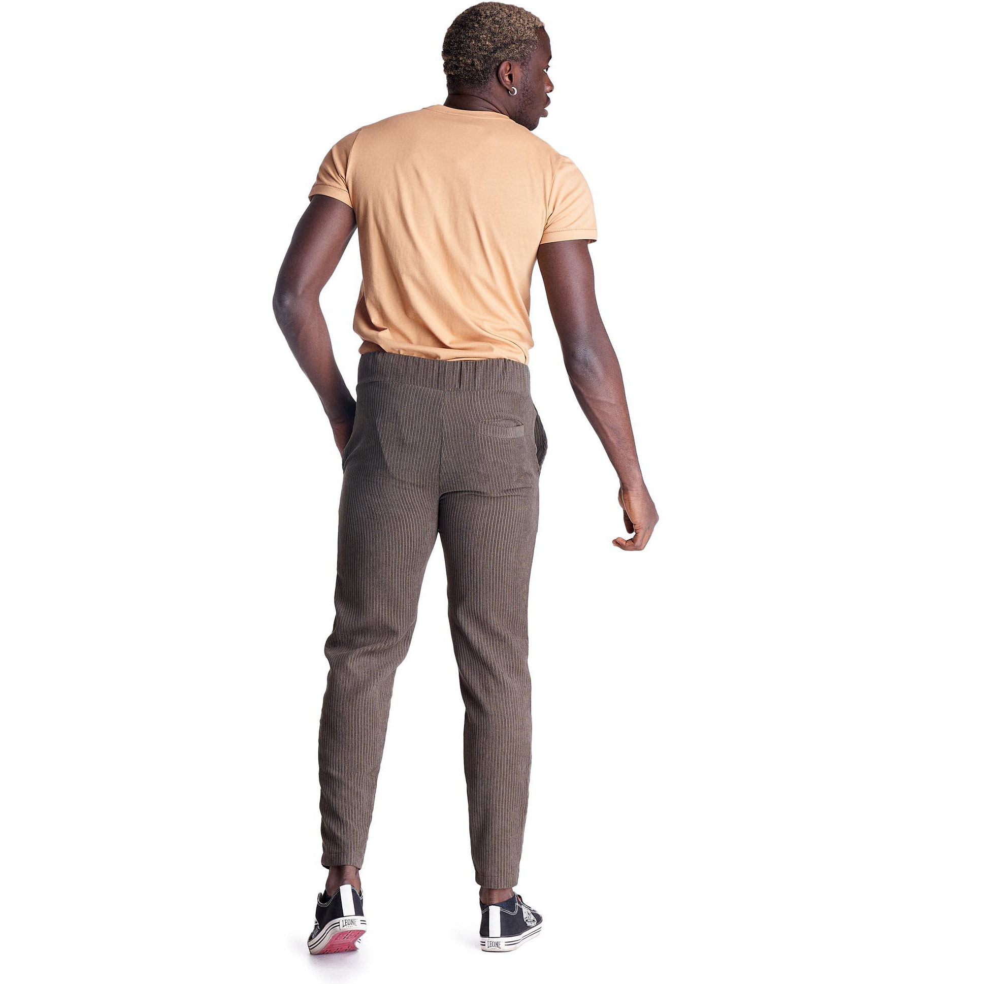 Pantaloni uomo con costina elastica in velluto Neutrals