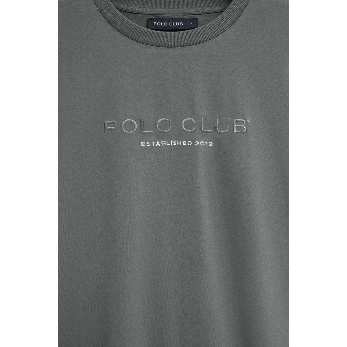 Maglietta asfalto a maniche corte con ricamo Established 2012 Polo Club