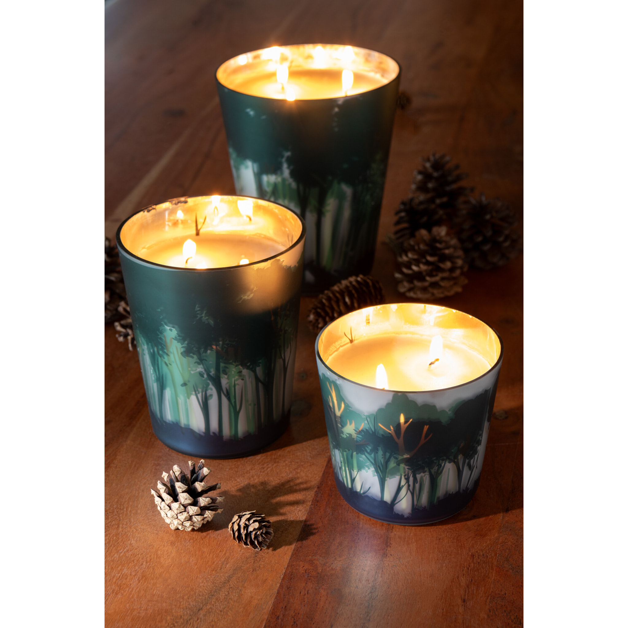 J-Line bougie parfumée Noa Forêt - All of me - verre - vert/or - large - 90H