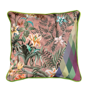 Cojin Velvet Flores Tropical 45x13x45 Cm