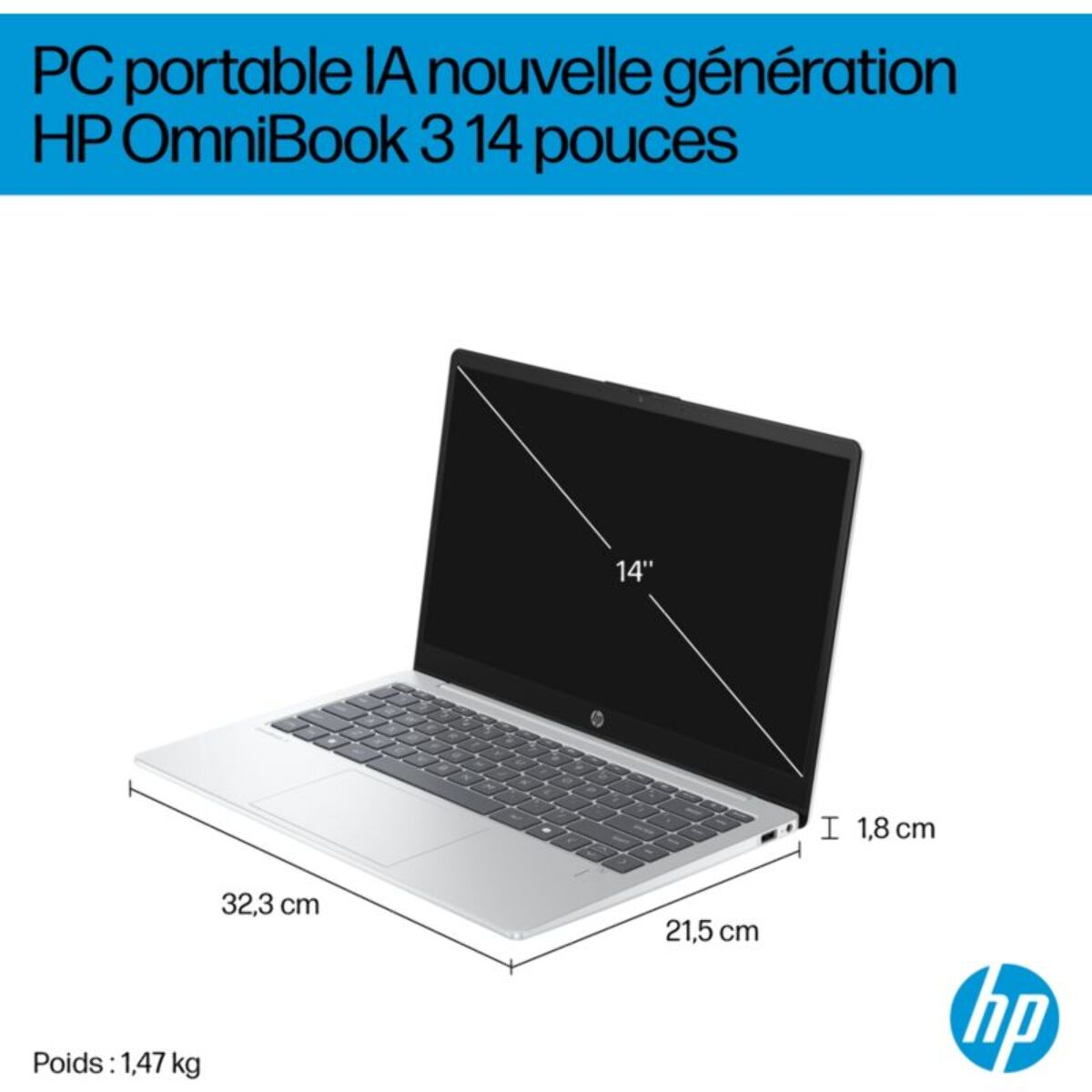 Ordinateur portable HP OmniBook 3 14-ha0008nf Copilot+