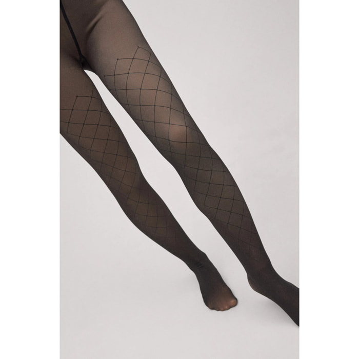 Collant termico effetto velo a rombi 160 denari