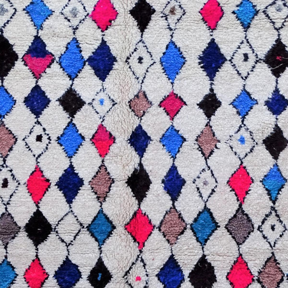 Authentique tapis berbère fait à la main en laine motif ethnic GILU