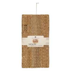 Panier "Ninon" roseau beige 38x38cm