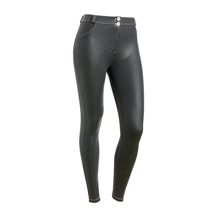 Pantaloni WR.UP® in similpelle con vita alta bottoni e zip