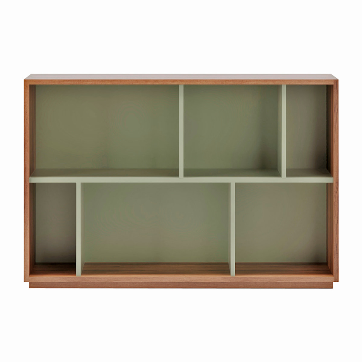 Estantería librería Nack melamina nogal-verde 80x119x32 cm