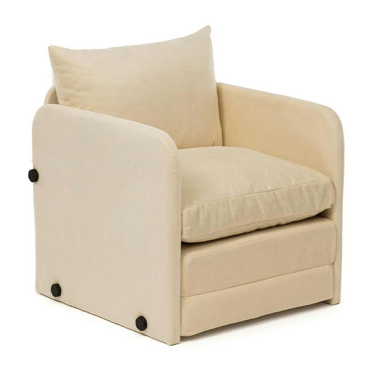 Fauteuil convertible écru 1 place couchage 200 cm ORURO