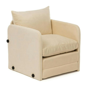 Fauteuil convertible écru 1 place couchage 200 cm ORURO