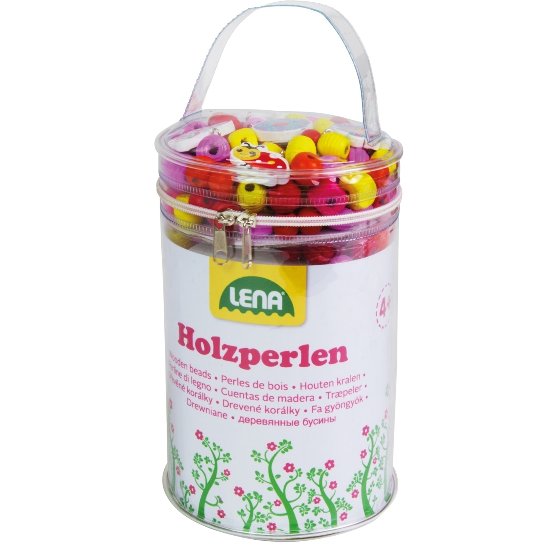 Grande Borsa di Perle in Legno, Rosa