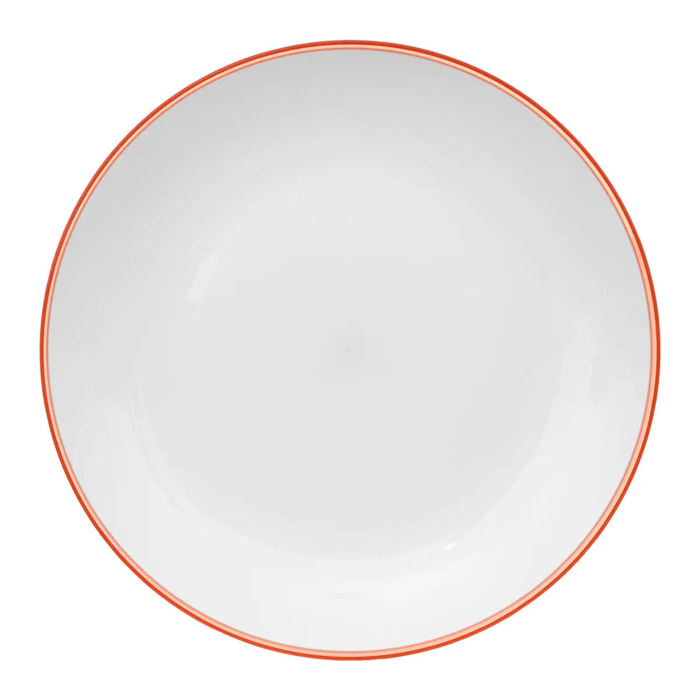 Assiette 25 cm Rose nacarat Square