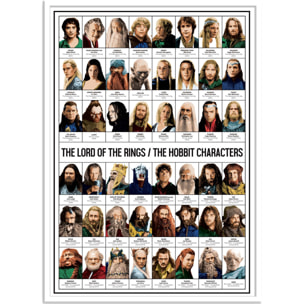 Affiche - The Lord of the rings and The Hobbit Characters - Olivier Bourdereau