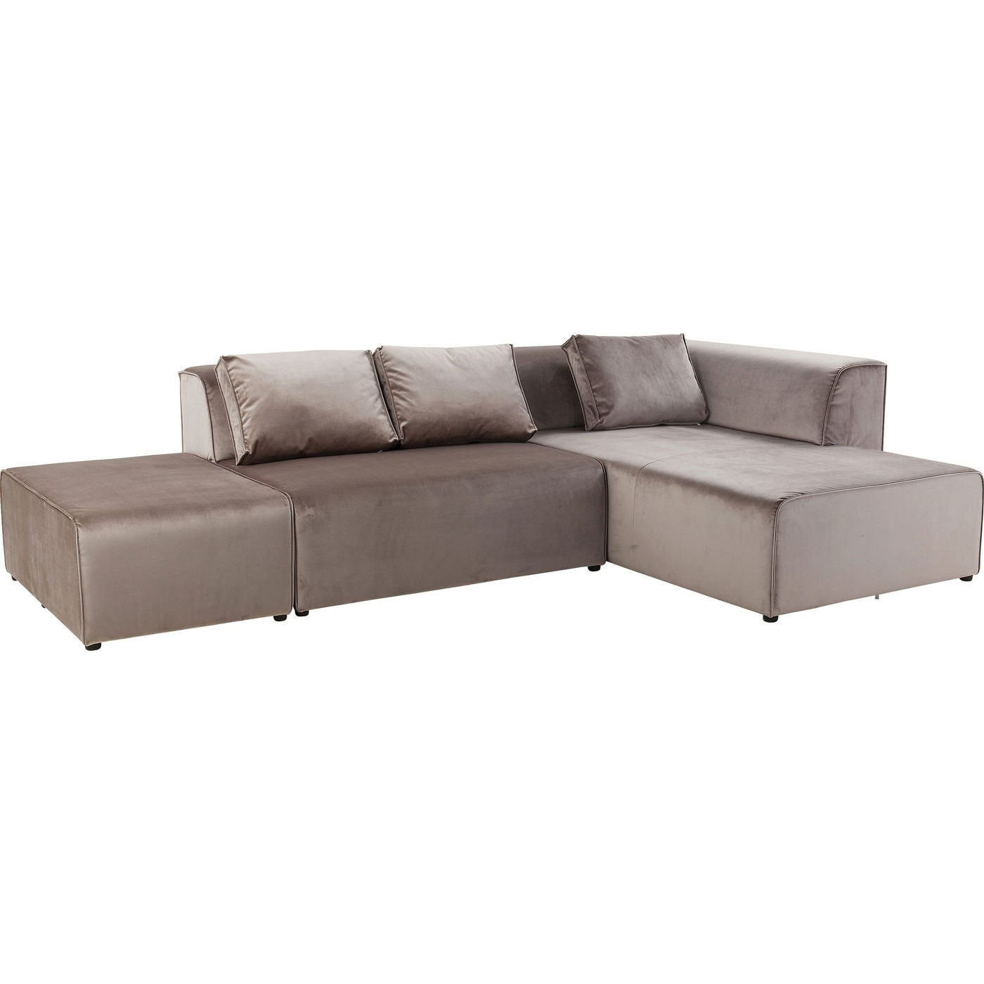 Canapé d'angle Infinity droite velours taupe Kare Design