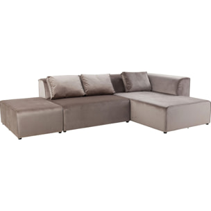 Canapé d'angle Infinity droite velours taupe Kare Design