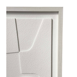 Cuadro Curves resina 3D texturizado blanco 90x60x4 cm