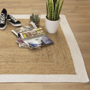 Tapis en jute bord blanc 120x170 cm