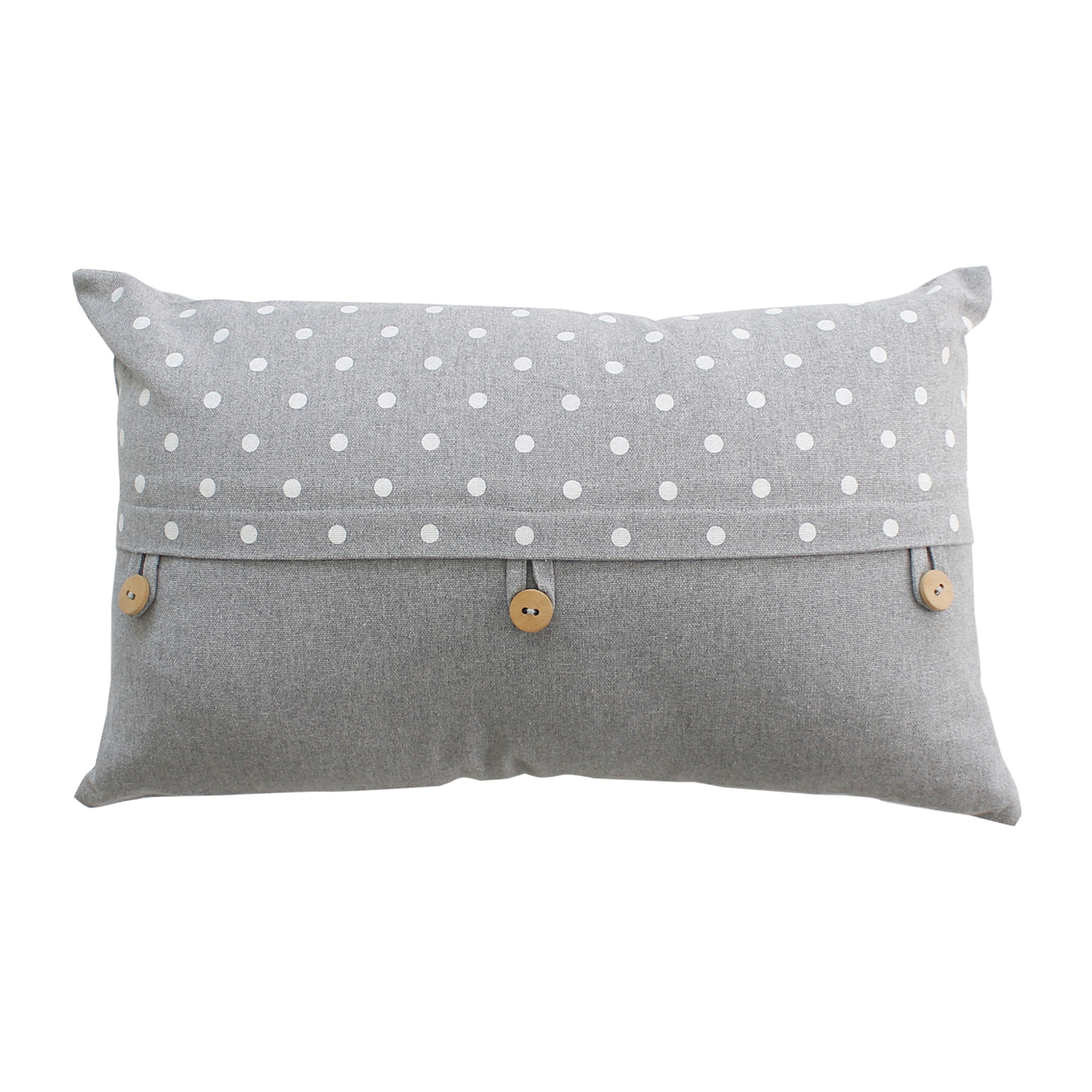 Coussin déhoussable à pois - Gris clair