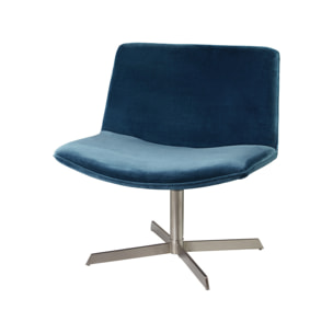 Fauteuil "Kiss" - Velours - Bleu