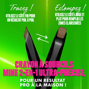 NYX Professional Makeup Blade & Shade, Crayon sourcils double embout, tenue jusqu'à 16h, Ash Blonde