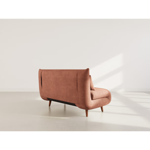 Lumi - Banquette convertible clic-clac 2 places en velours côtelé - Terracotta